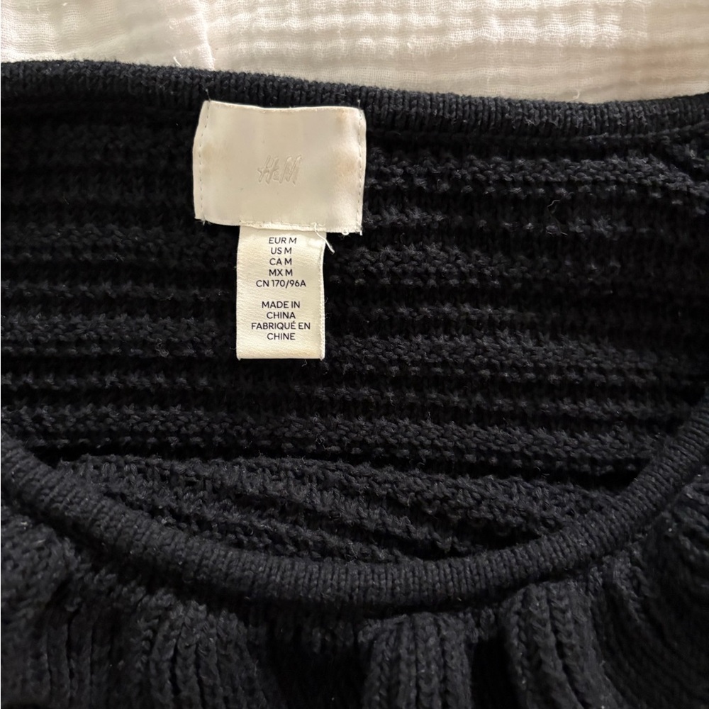 Black Ruffled Knit Top - Picture 3 of 3